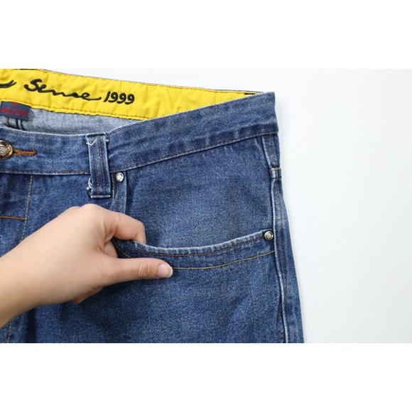 Vintage DMX Ruff Ryders Mens 40x26 Distressed Hip Hop Baggy Wide Leg Denim Jeans - Picture 4 of 11